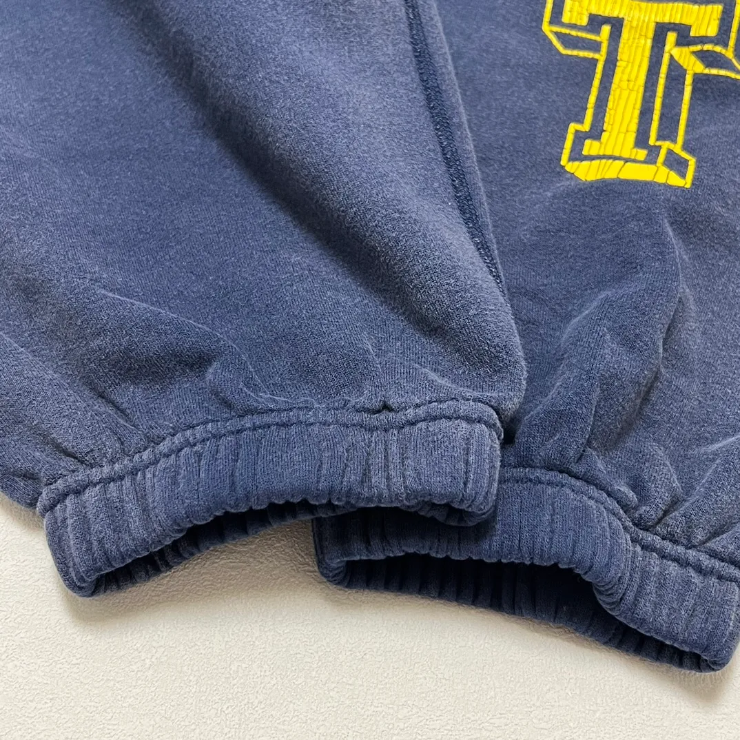 SAINT M×××××× ANGEL SWEATER PANTS/NAVY Angel Reborn Blue Sweatpants Washed Blue S-XL Assute Garment Dyeing Full Clothes Water Fading Dirty and Distressed New Vintage Ceiling God Cut Original Same Style